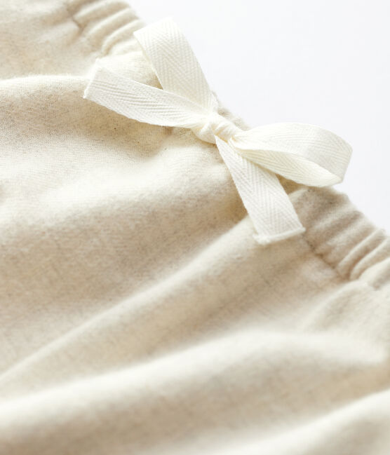 Pantalon bébé flanelle en coton biologique beige MONTELIMAR CHINE